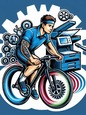 Cycling HP Printer Technician Logo