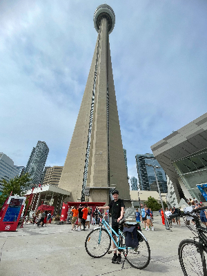 My warm up: biked down to the CN tower from home last summer!